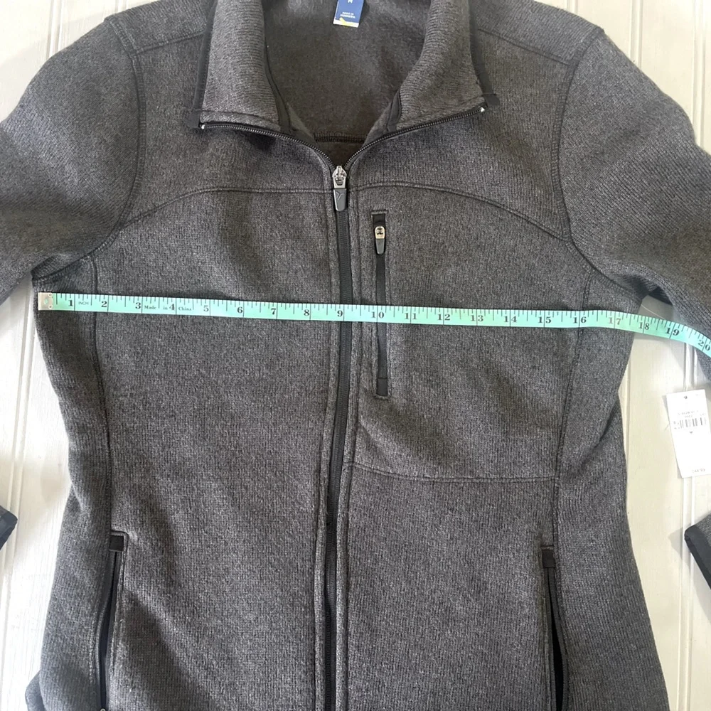 Old Navy Zip Front‎ Fleece Lined Jacket Mens Medium Performance Fitted Gray NWT